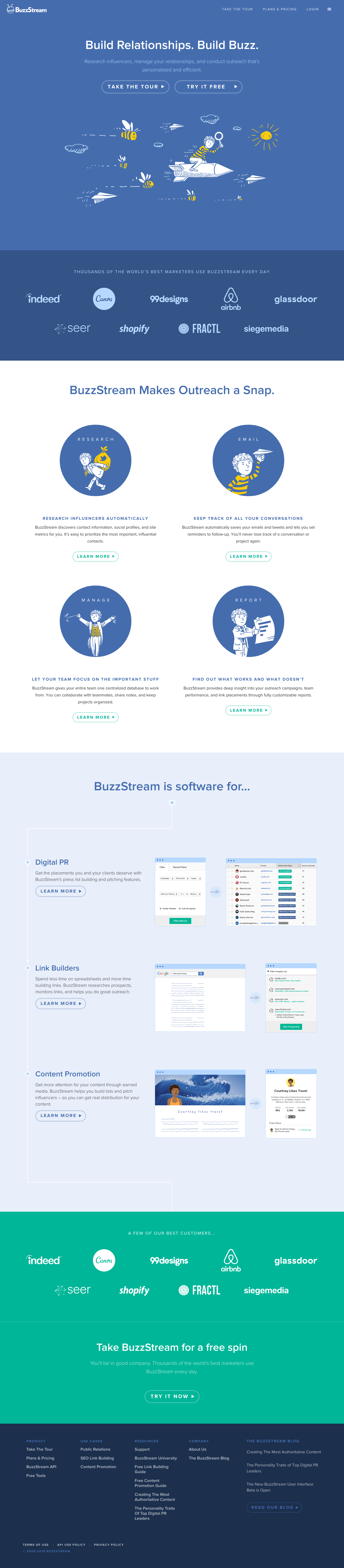 Buzzstream Landing Page screenshot