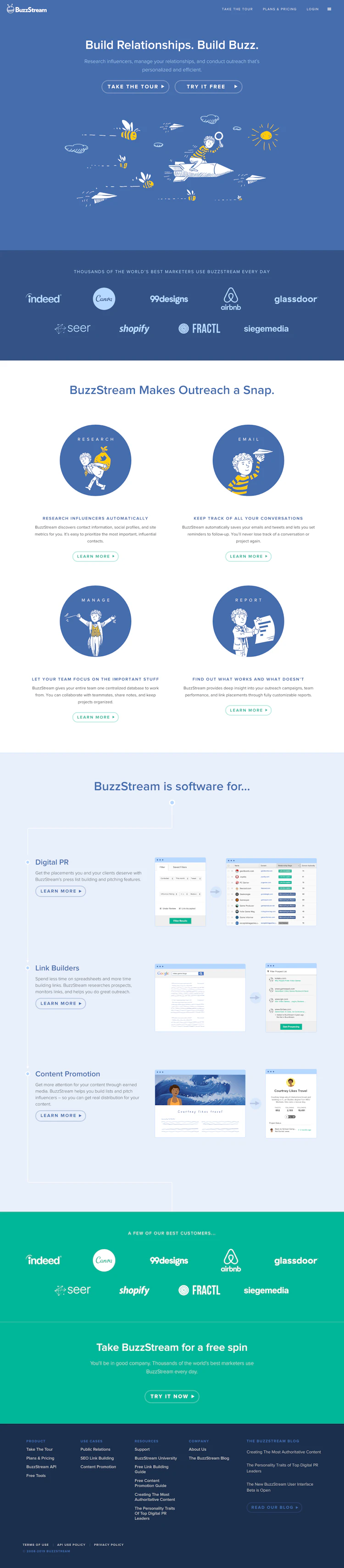 Buzzstream Landing Page screenshot