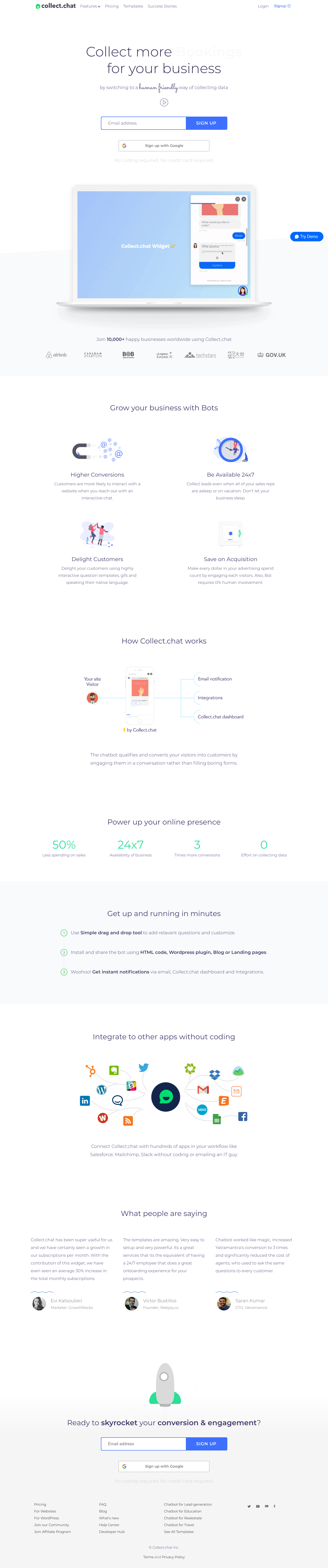 Collect Landing Page screenshot