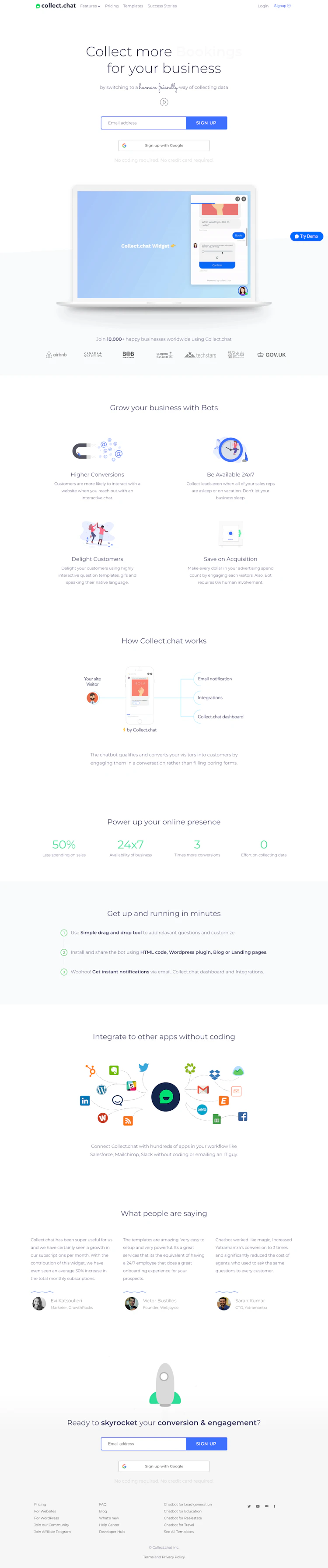 Collect Landing Page screenshot