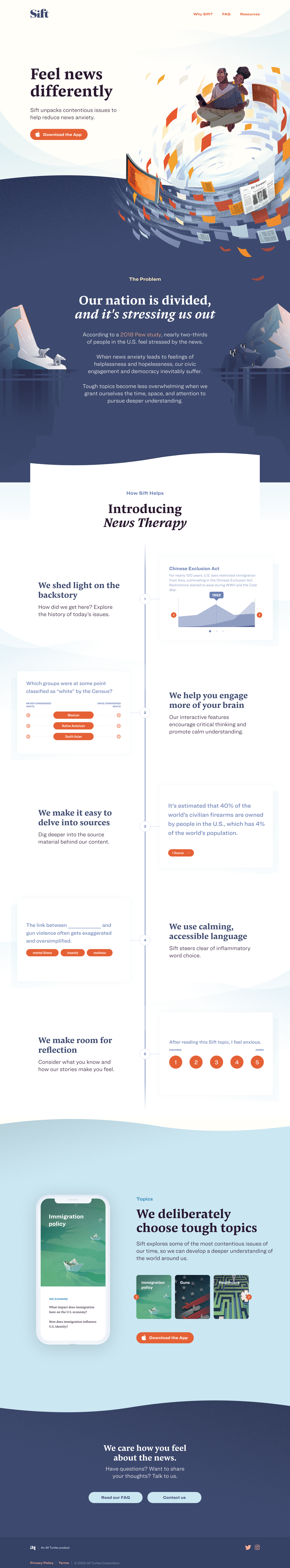 Siftnewstherapy Landing Page screenshot