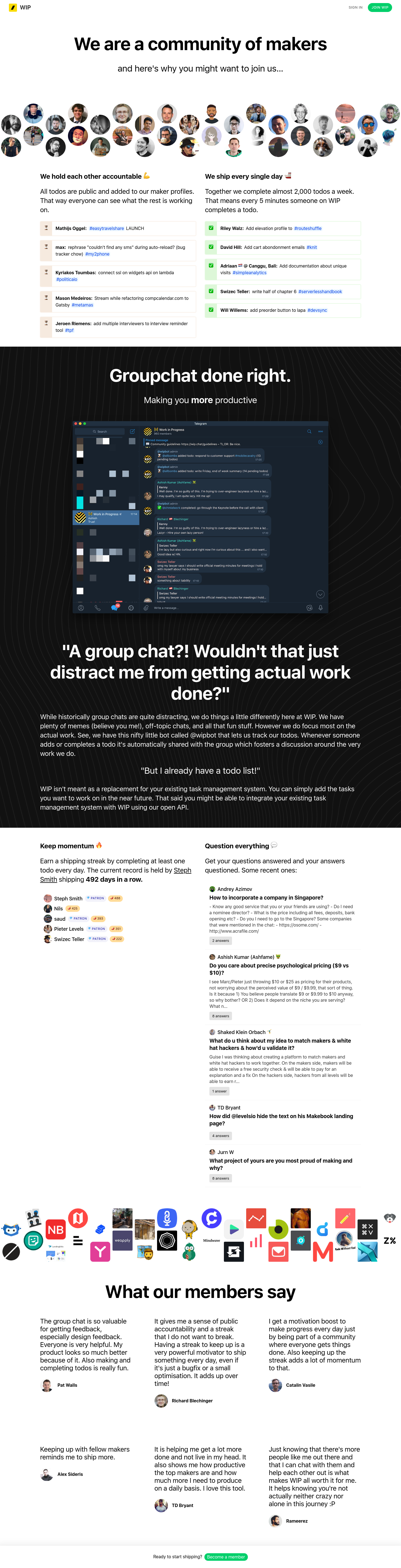 Wip Landing Page screenshot
