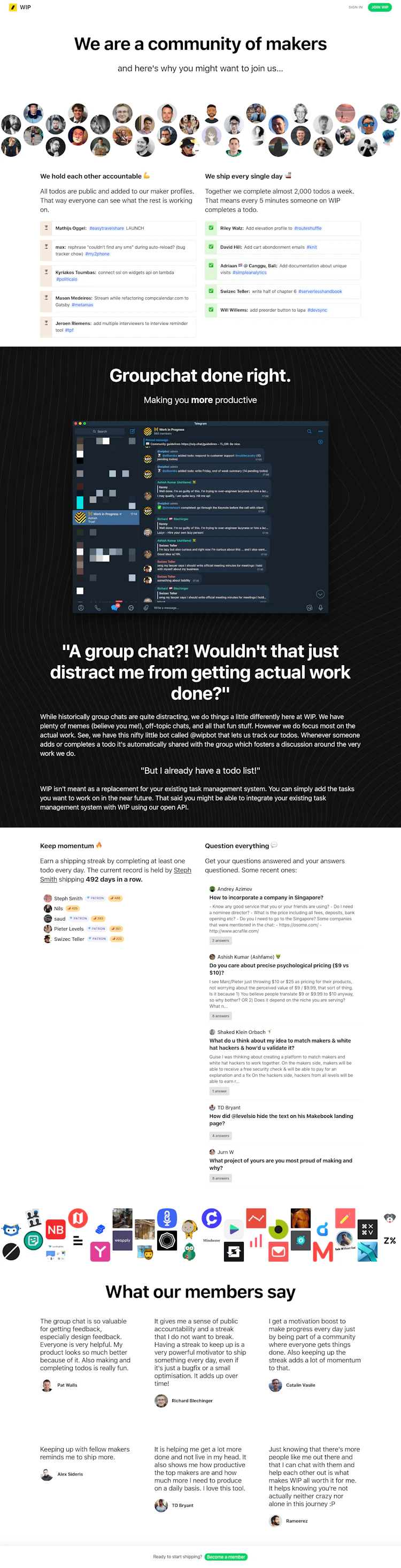 Wip Landing Page screenshot