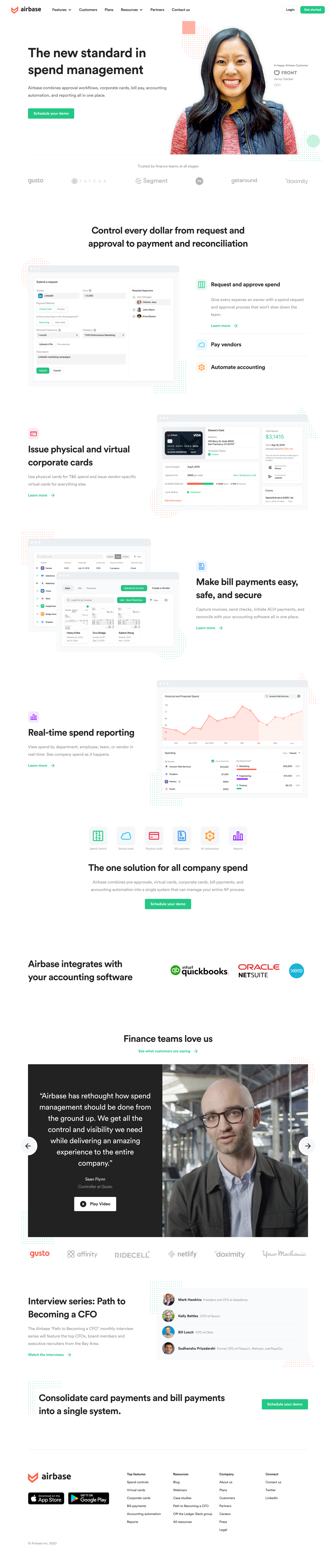 Airbase Landing Page screenshot