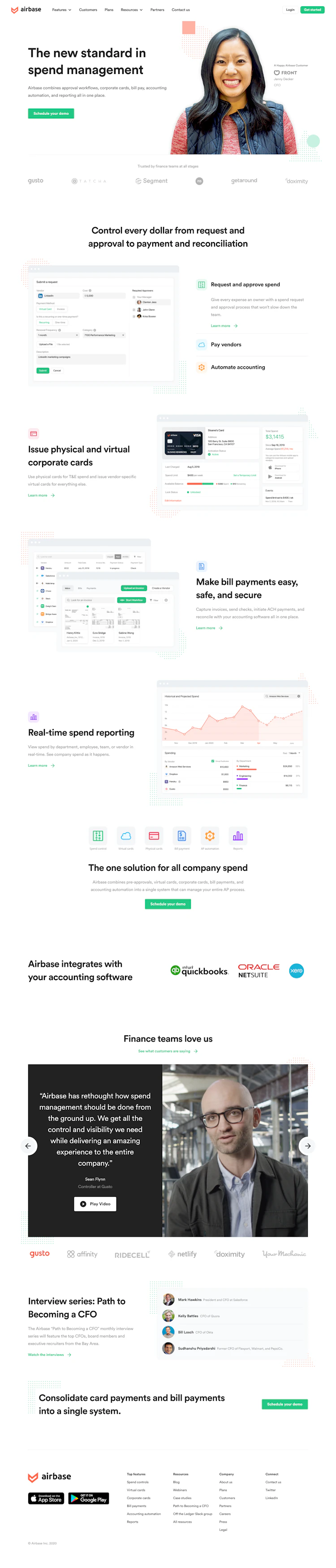 Airbase Landing Page screenshot