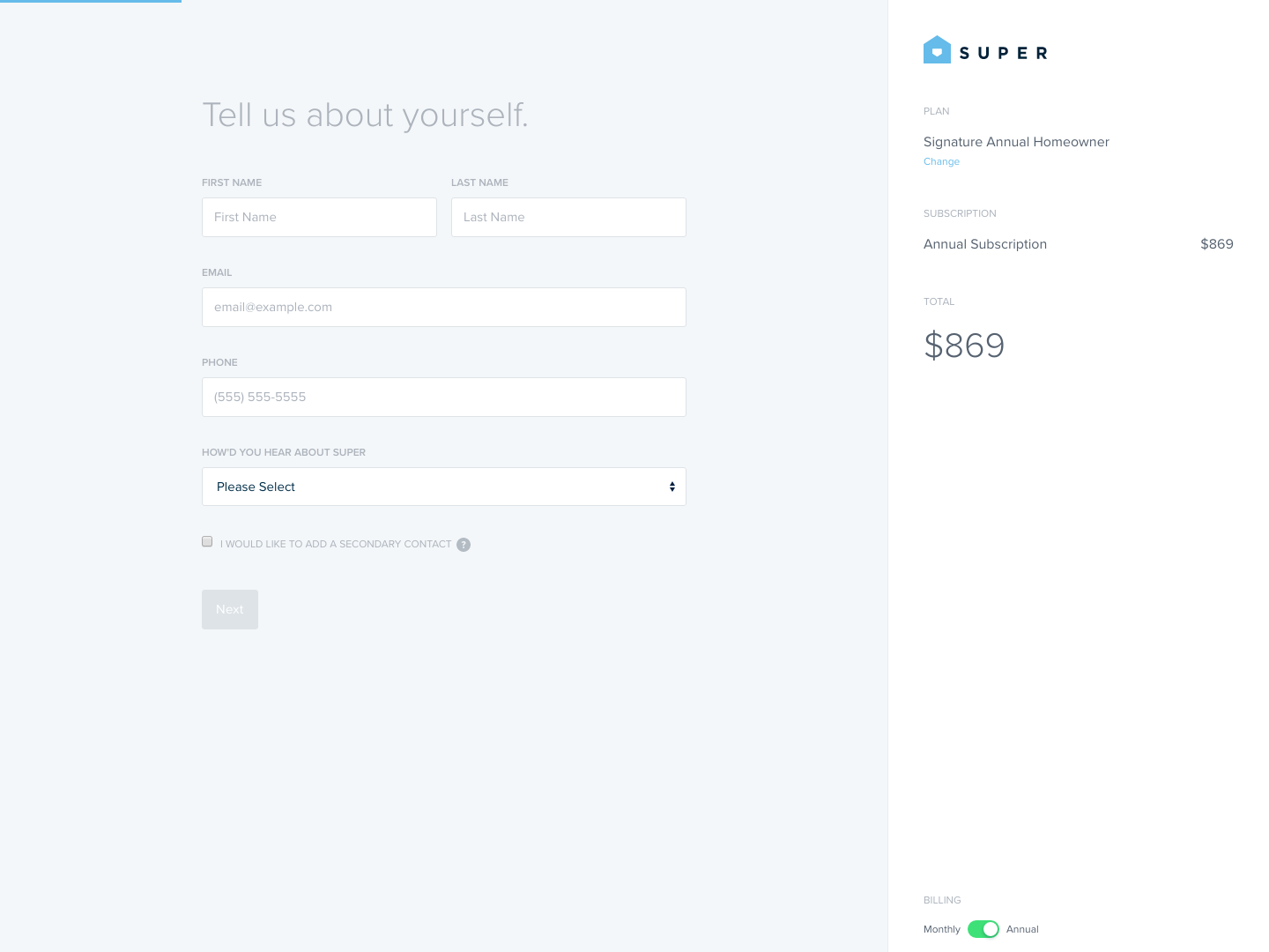 Super Signup screenshot