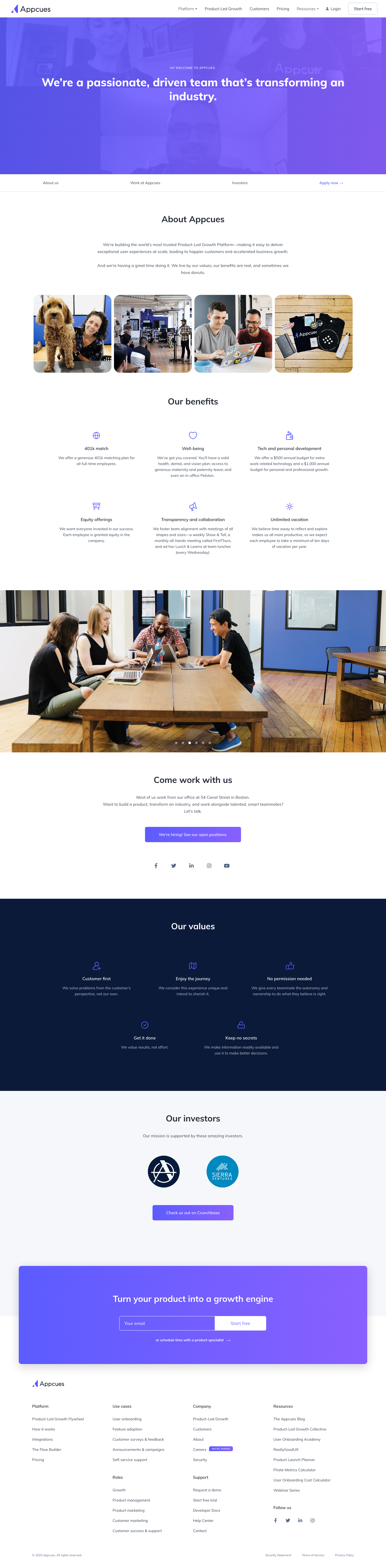 Appcues About screenshot