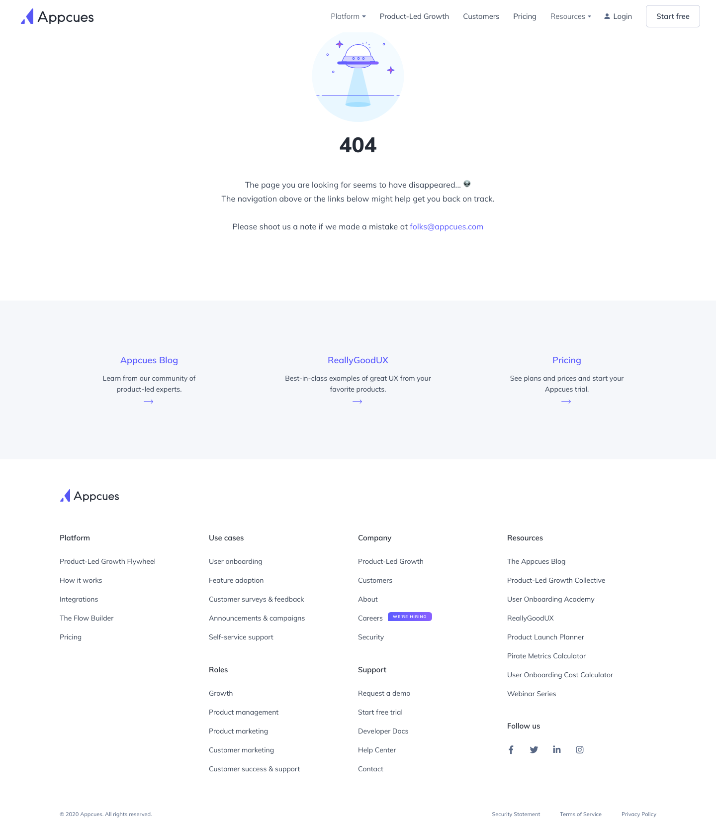 Appcues Notfound screenshot