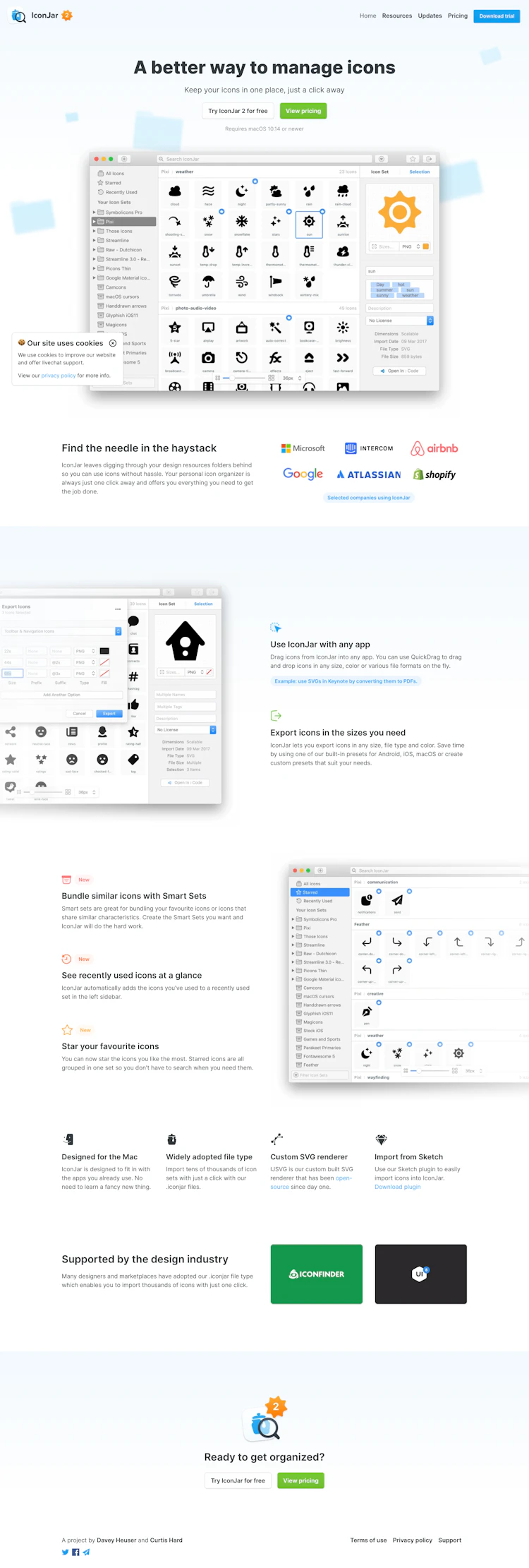 Geticonjar Landing Page screenshot