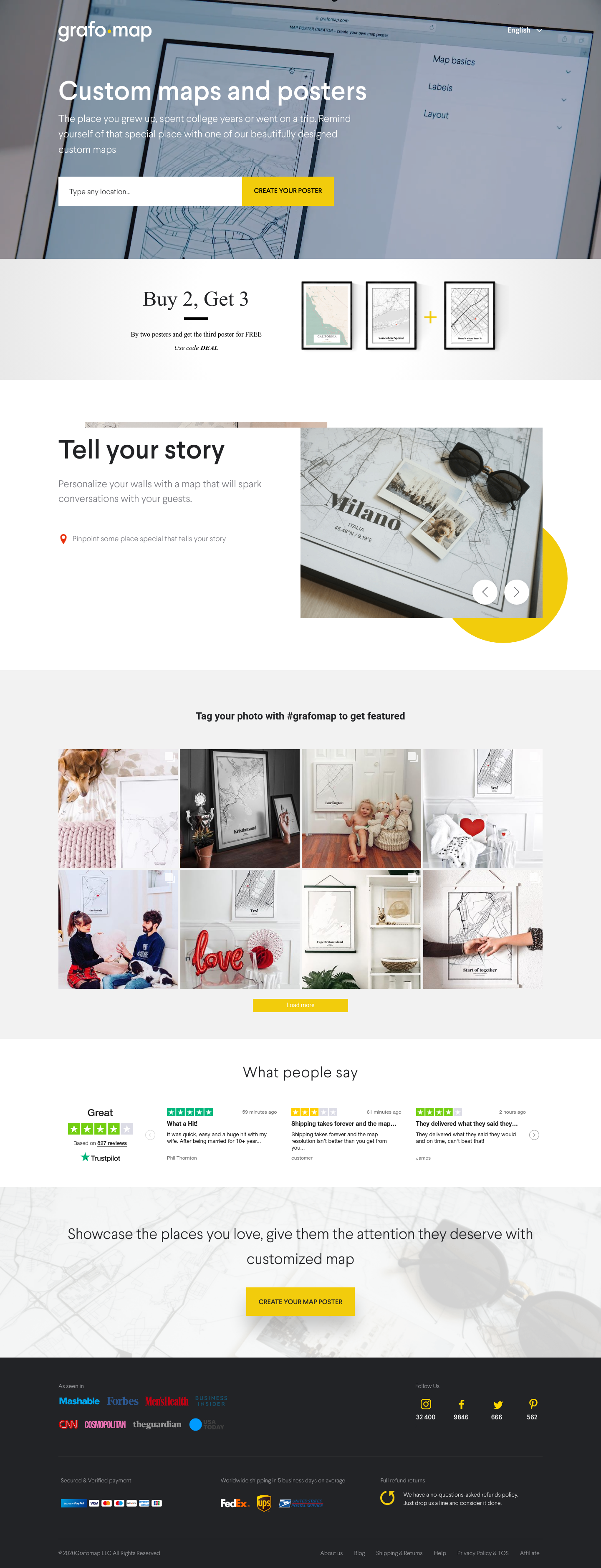 Grafomap Landing Page screenshot