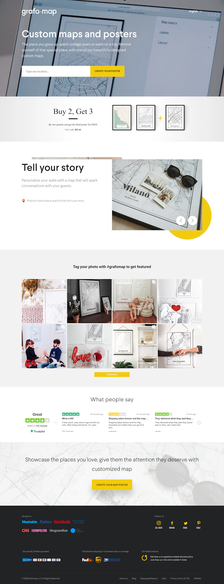 Grafomap Landing Page screenshot
