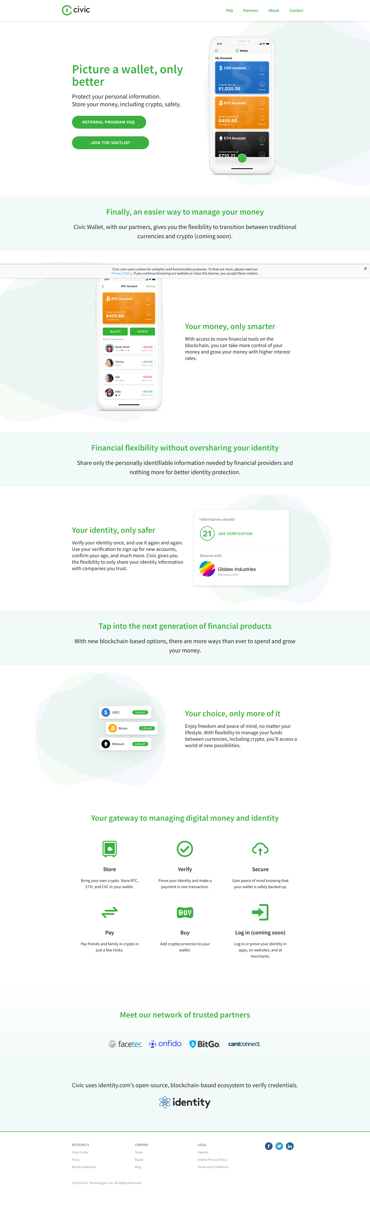 Civic Landing Page screenshot