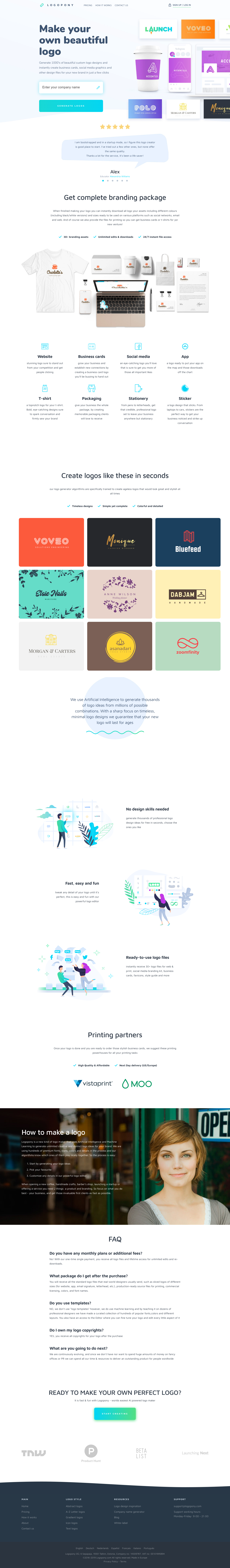 Logopony Landing Page screenshot