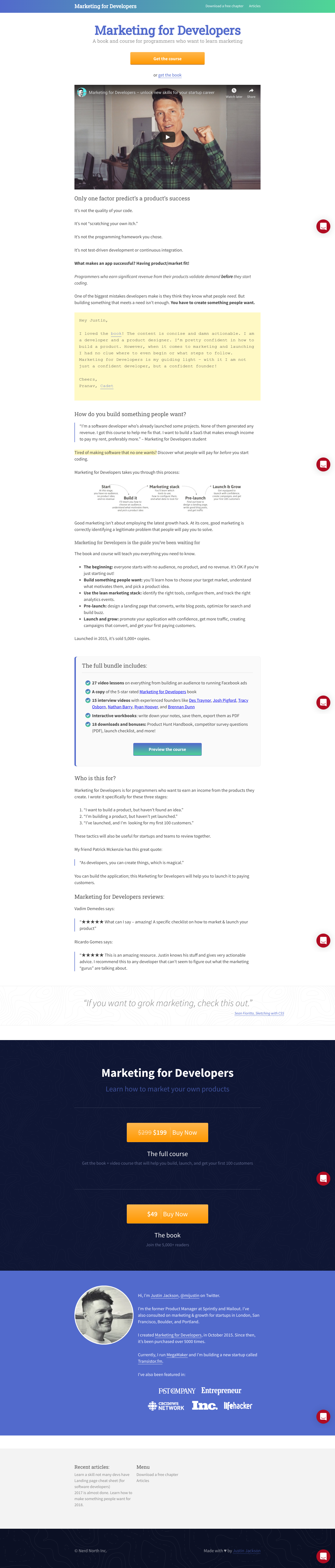 Devmarketing Landing Page screenshot