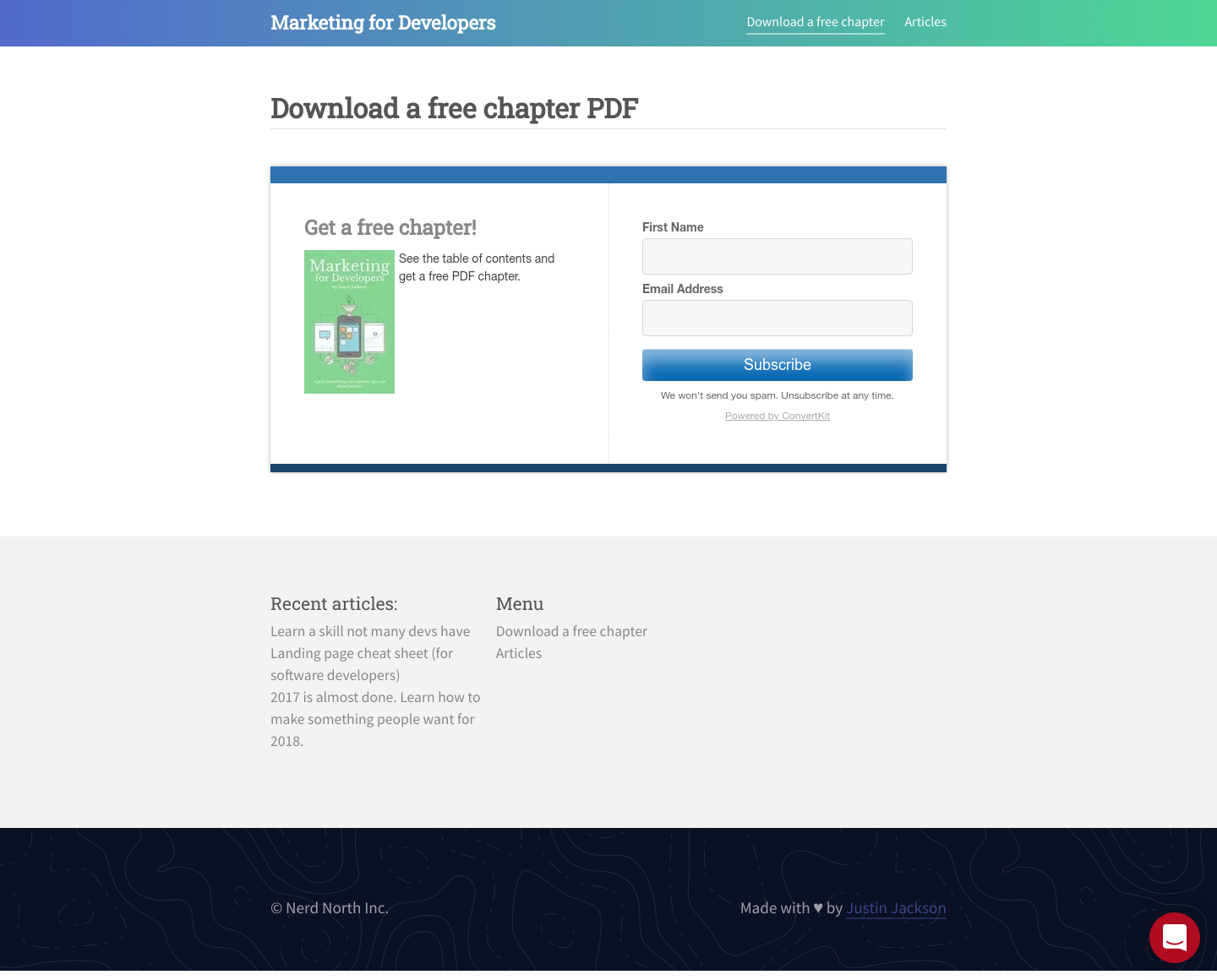 Devmarketing Signup screenshot