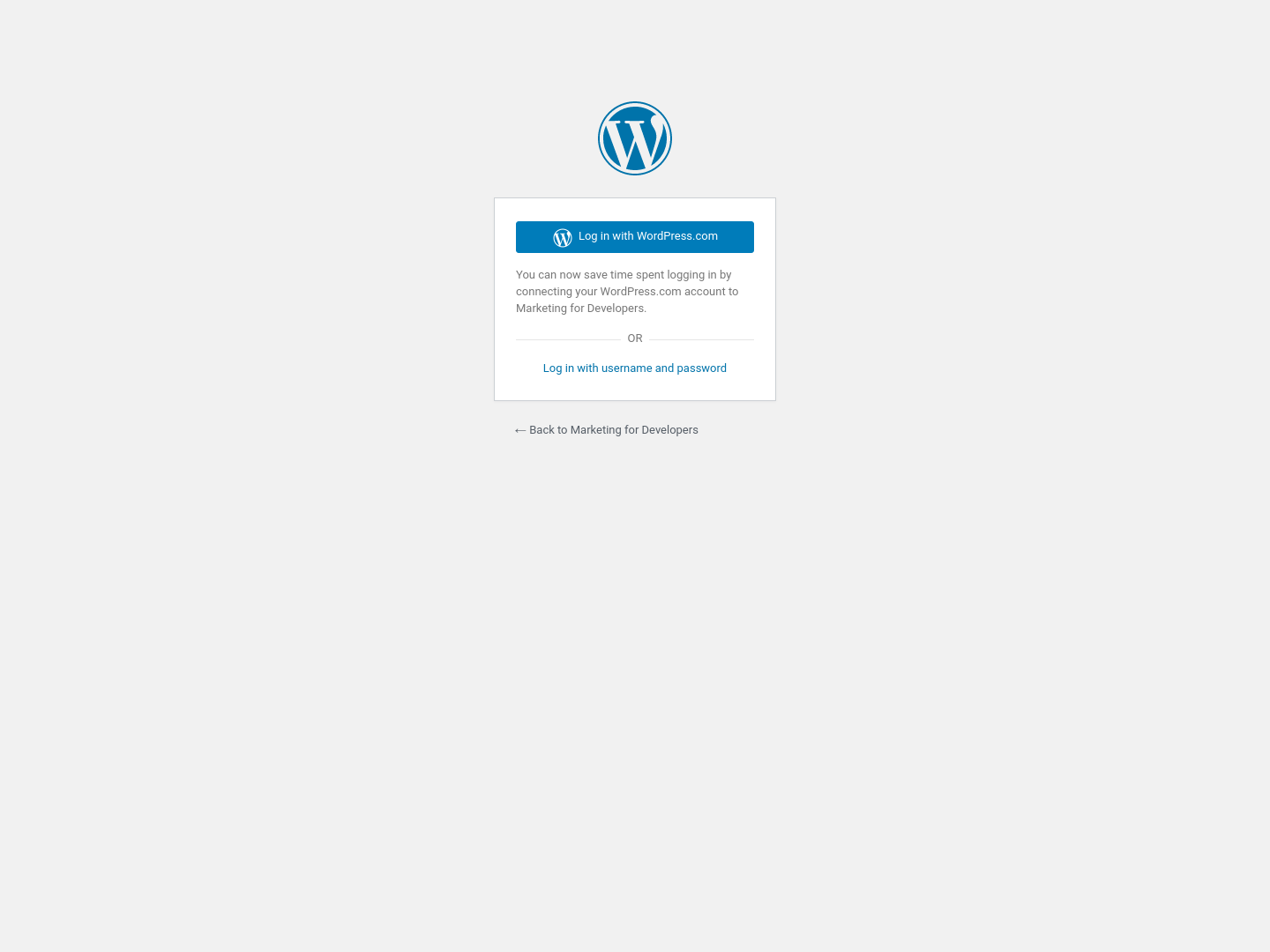 Devmarketing Login screenshot