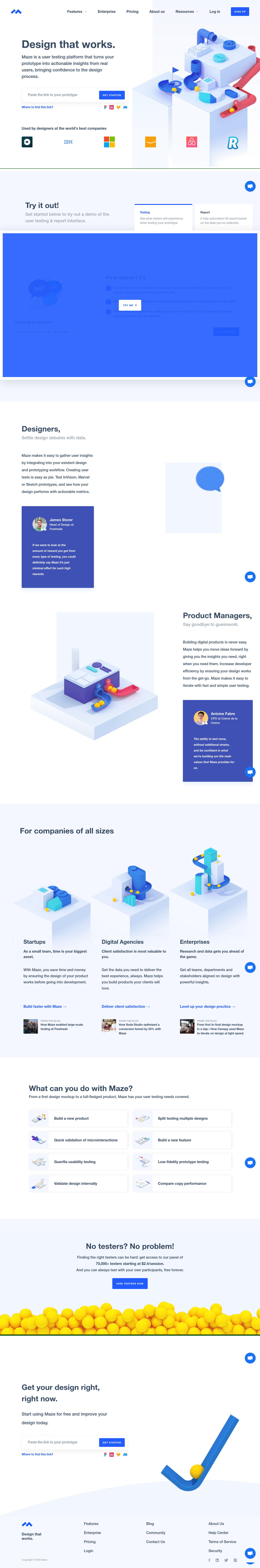 Maze Landing Page screenshot