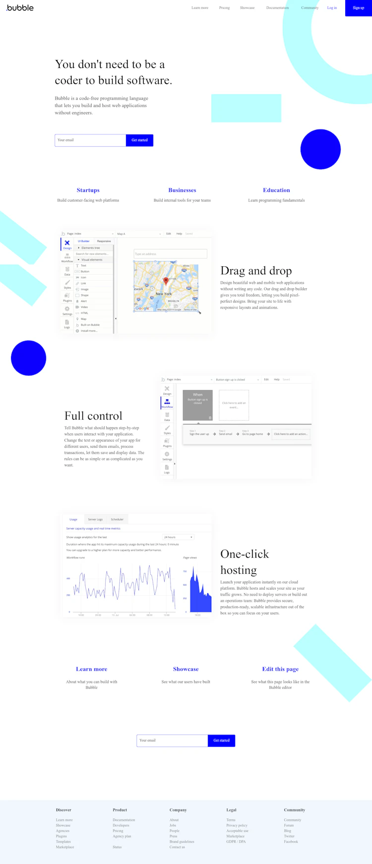 Bubble Landing Page screenshot