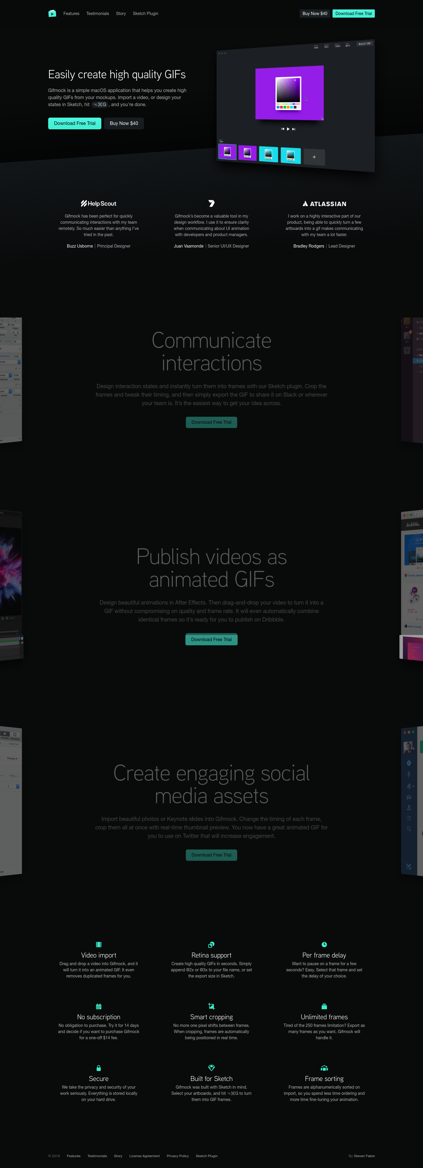 Gifmock Landing Page screenshot