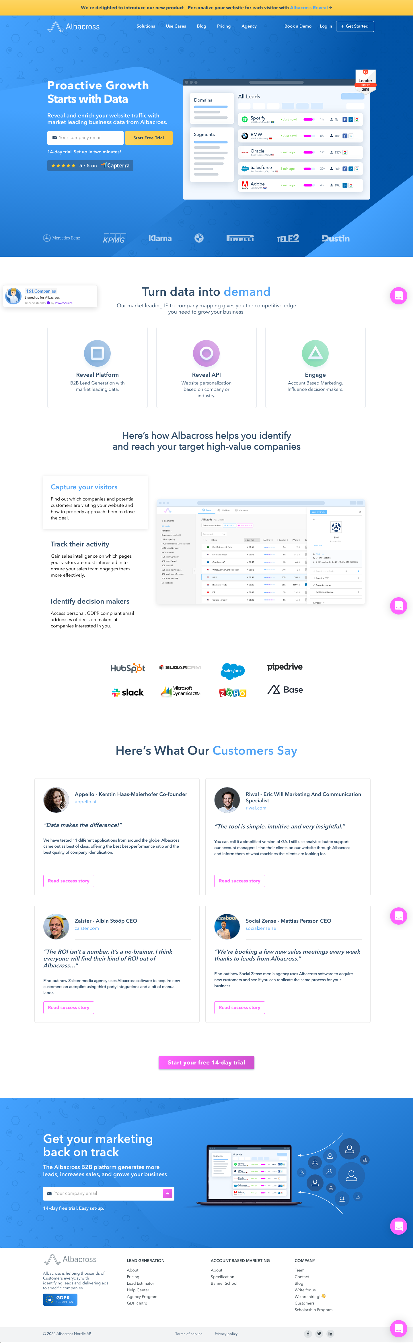Albacross Landing Page screenshot