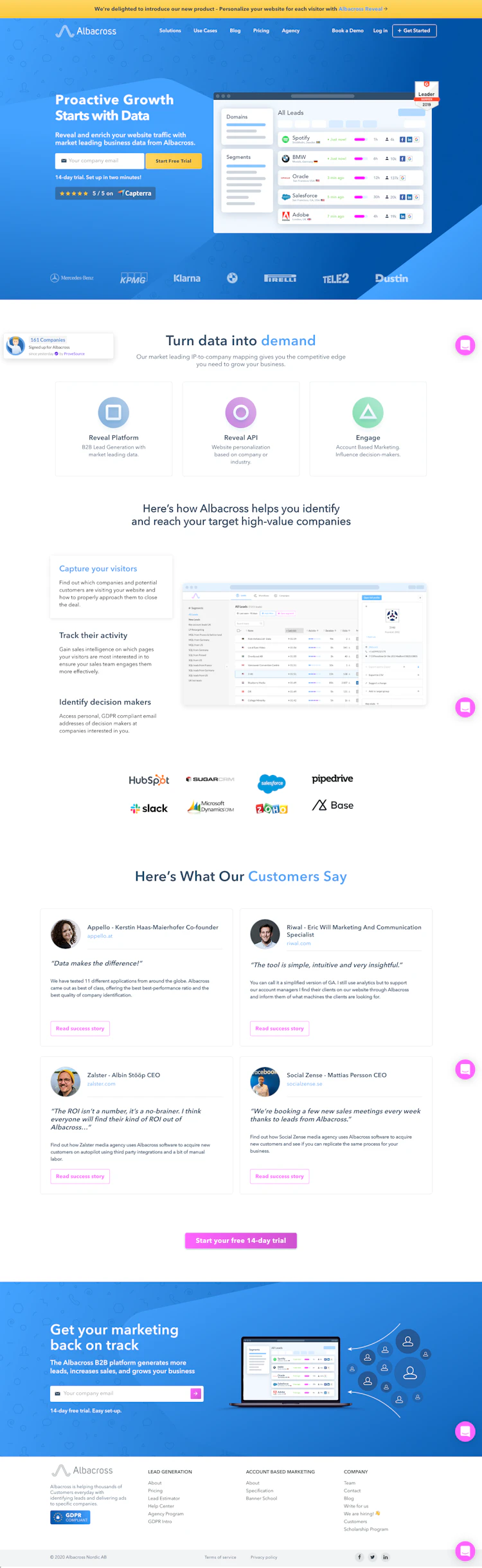 Albacross Landing Page screenshot