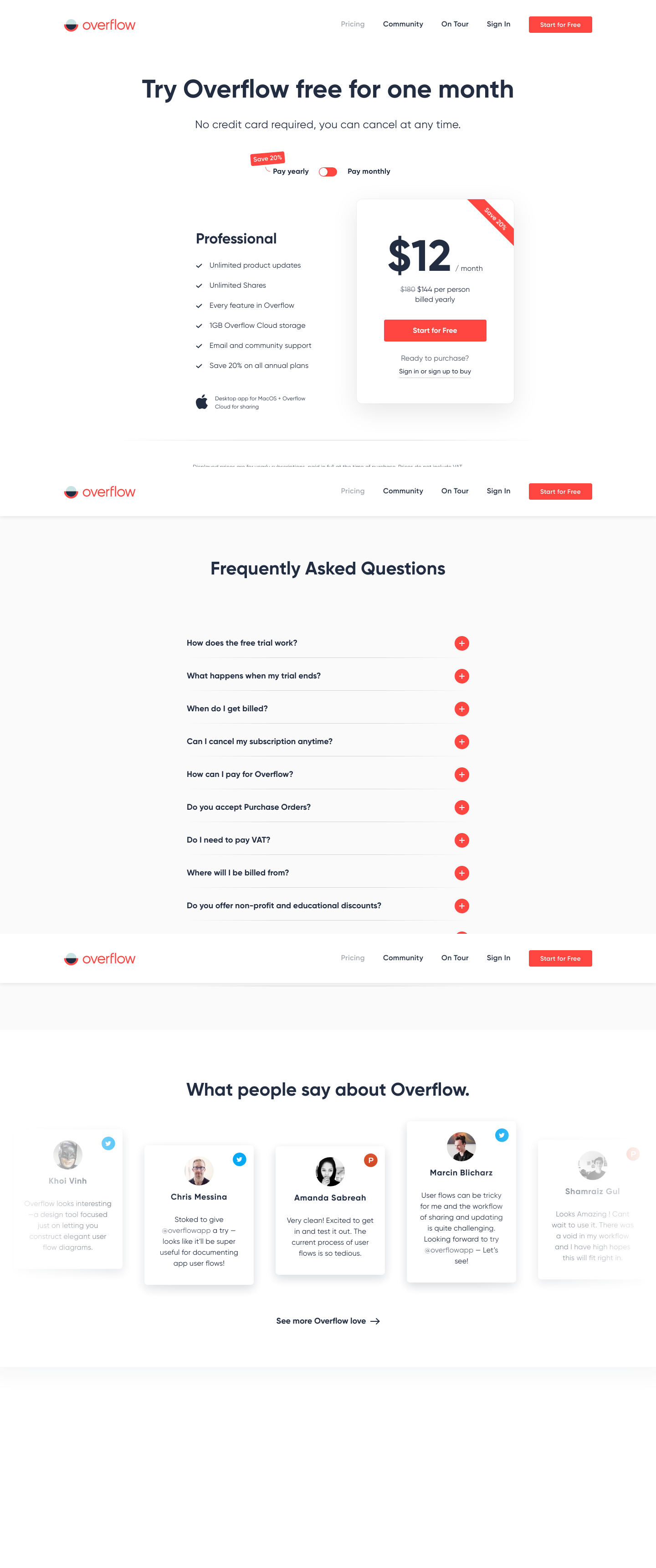 Overflow Pricing screenshot