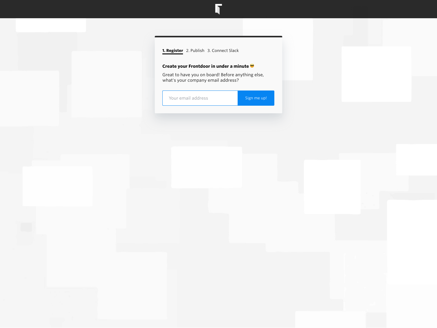 Frontdoor Signup screenshot
