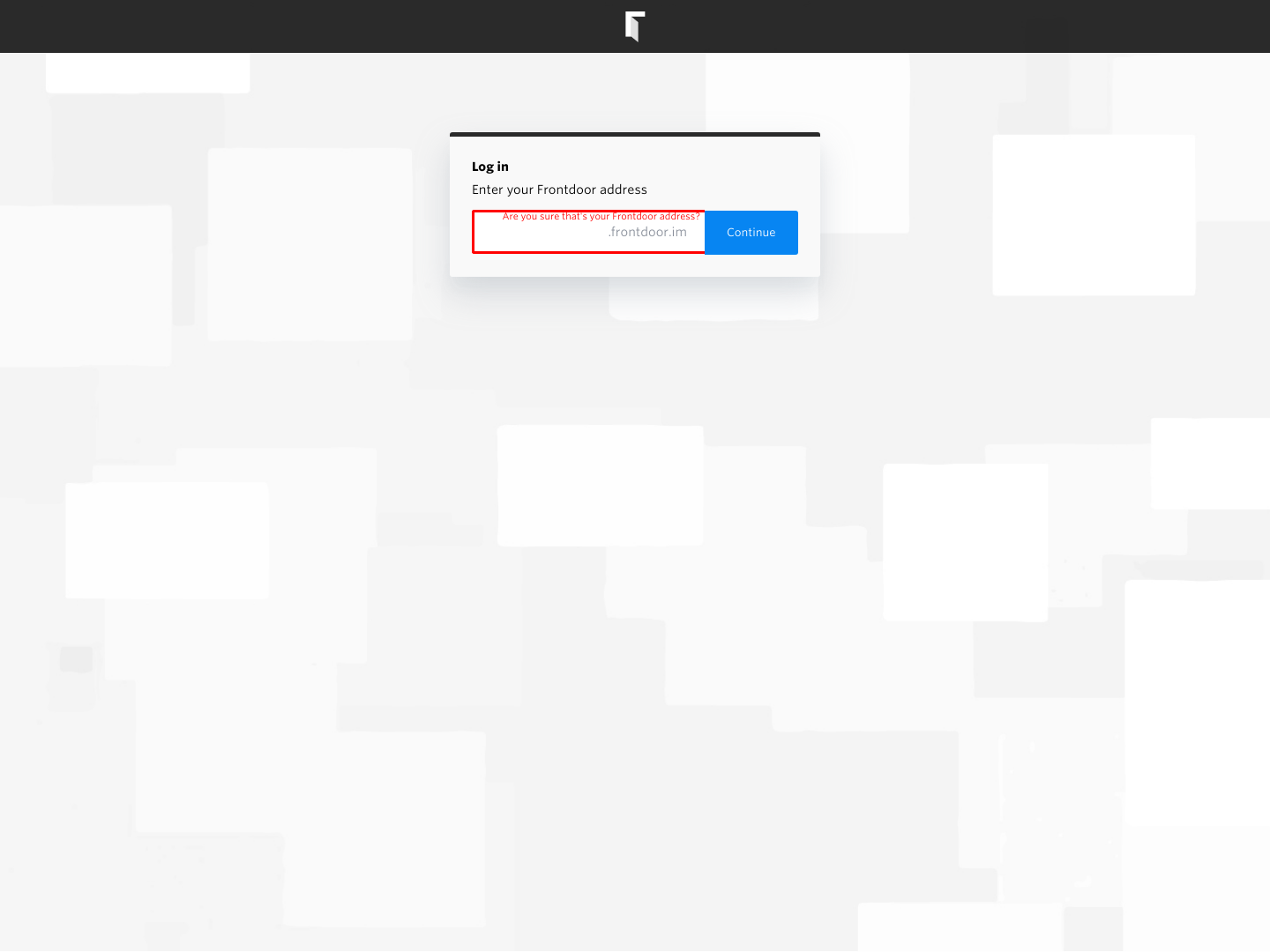 Frontdoor Login screenshot