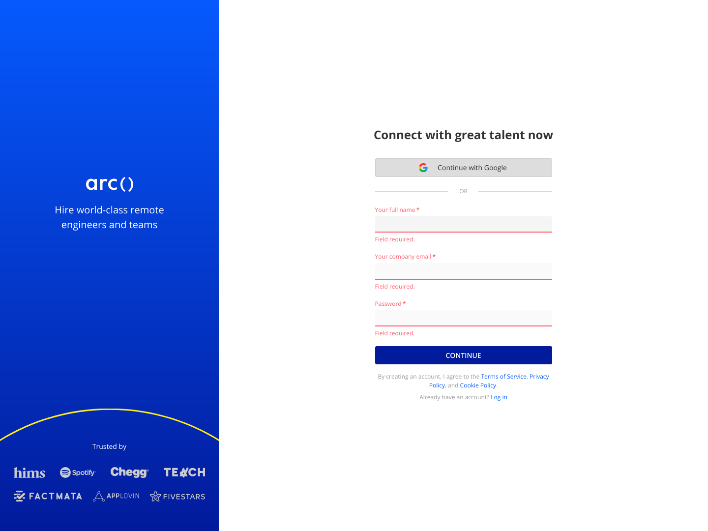 Codementor Signup screenshot