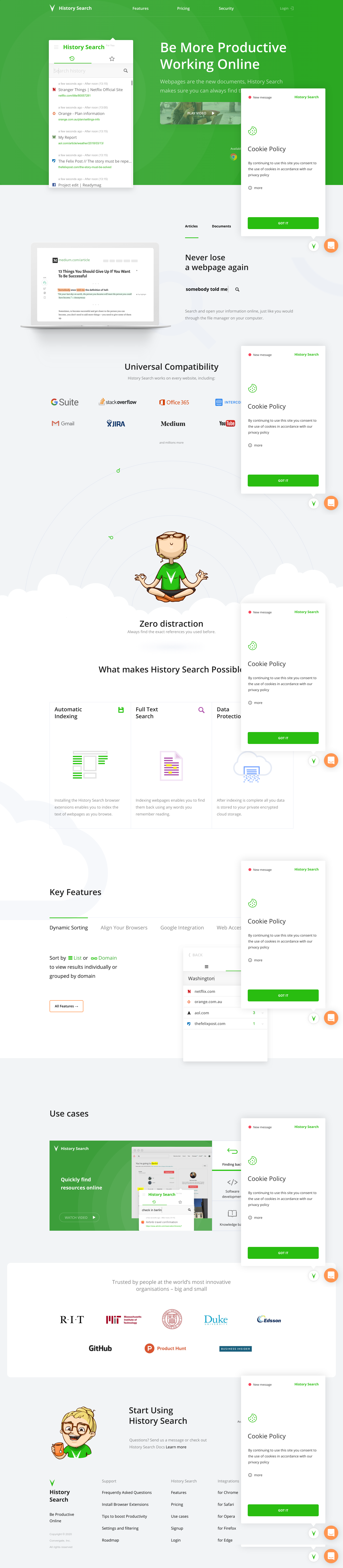 Historysearch About screenshot