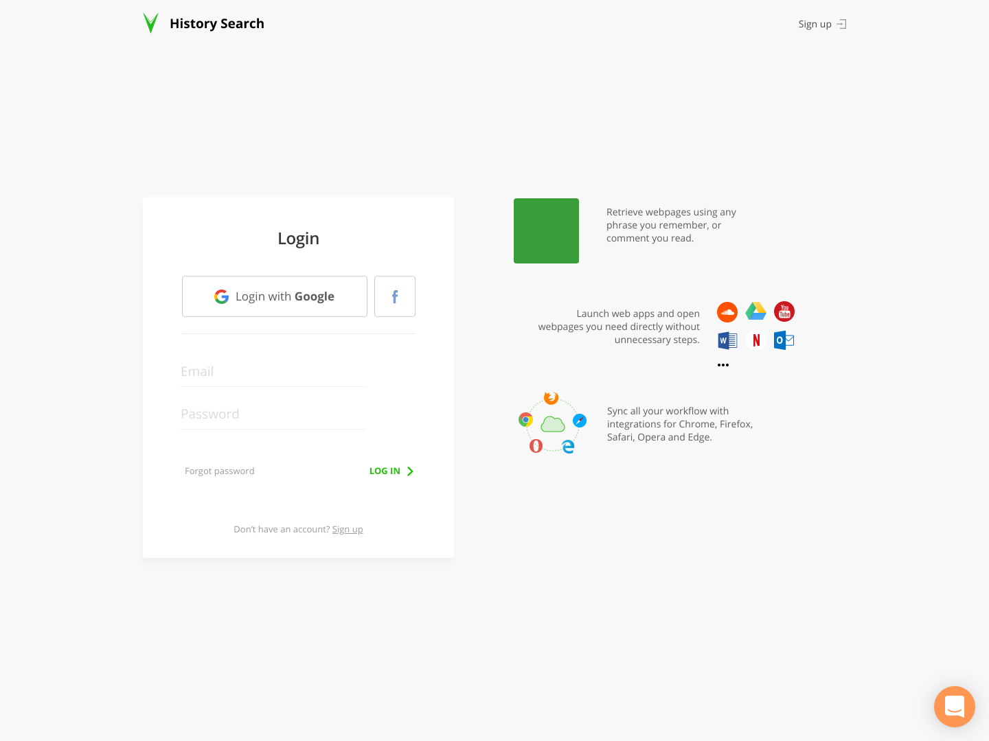 Historysearch Login screenshot