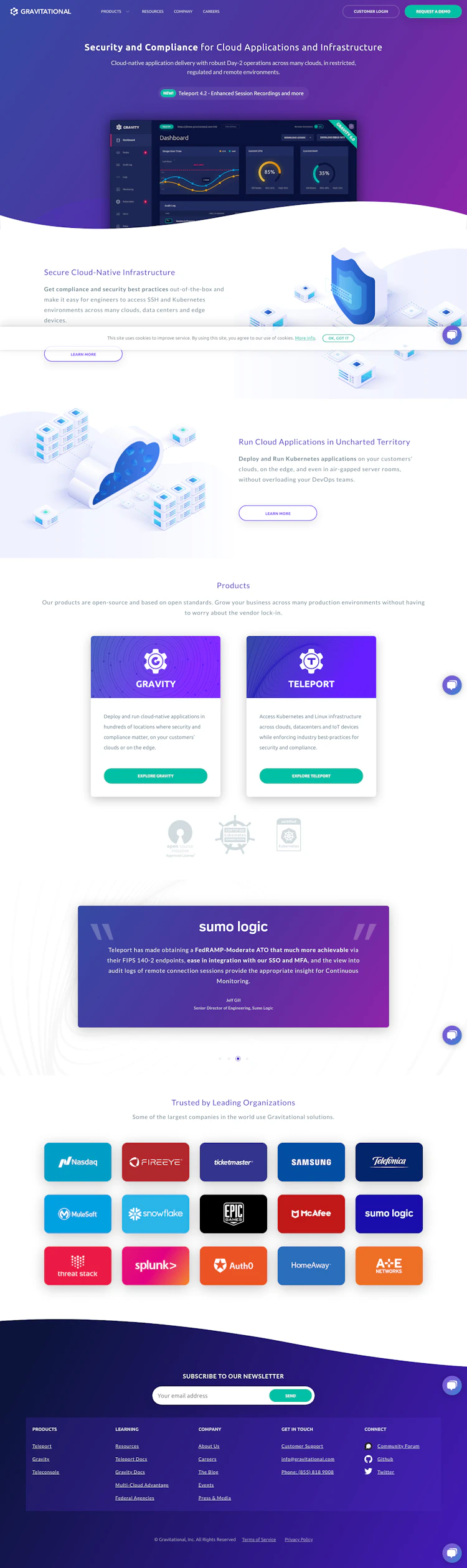Gravitational Landing Page screenshot