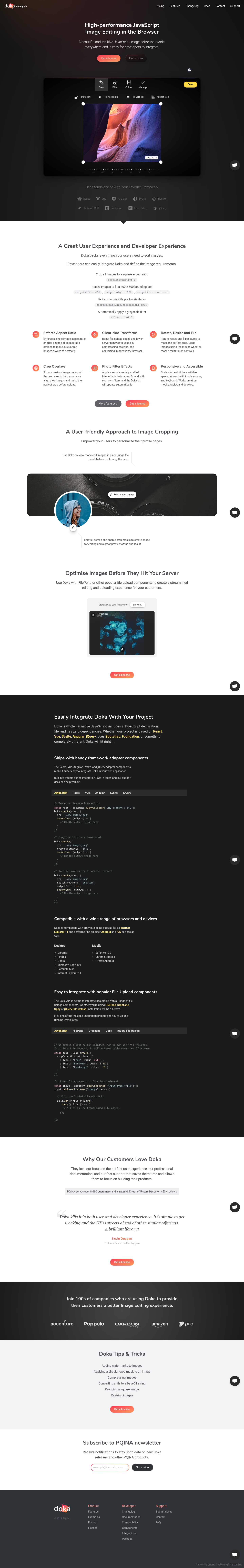 Doka Landing Page screenshot