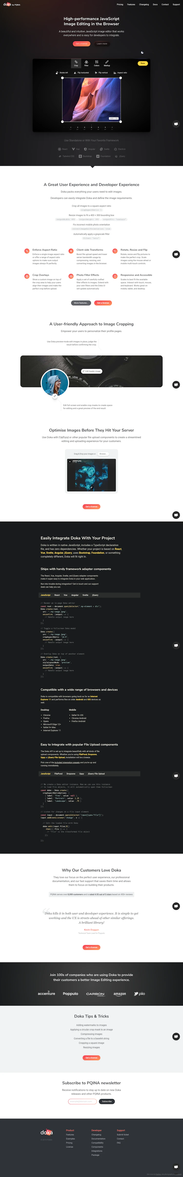 Doka Landing Page screenshot