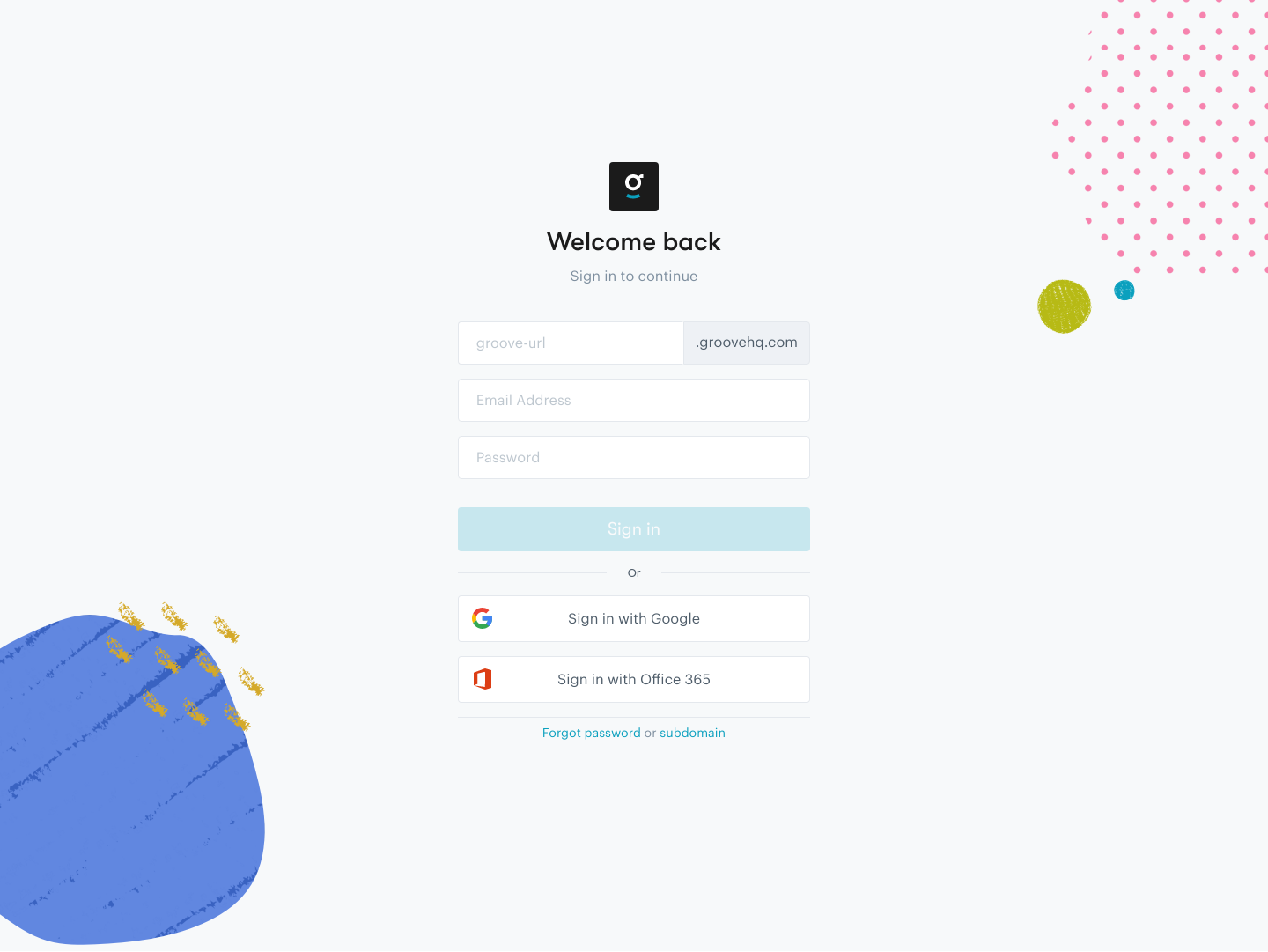 Groove Login screenshot