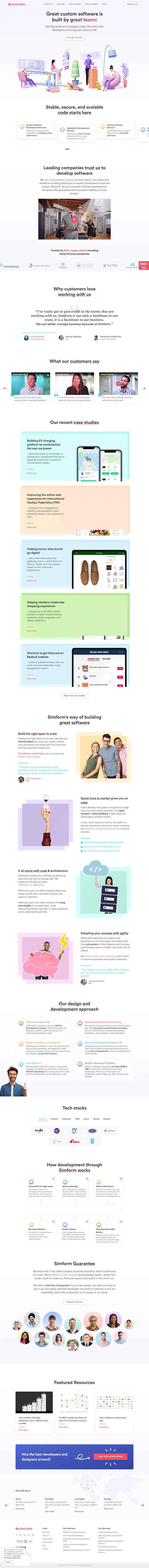 Simform Landing Page screenshot
