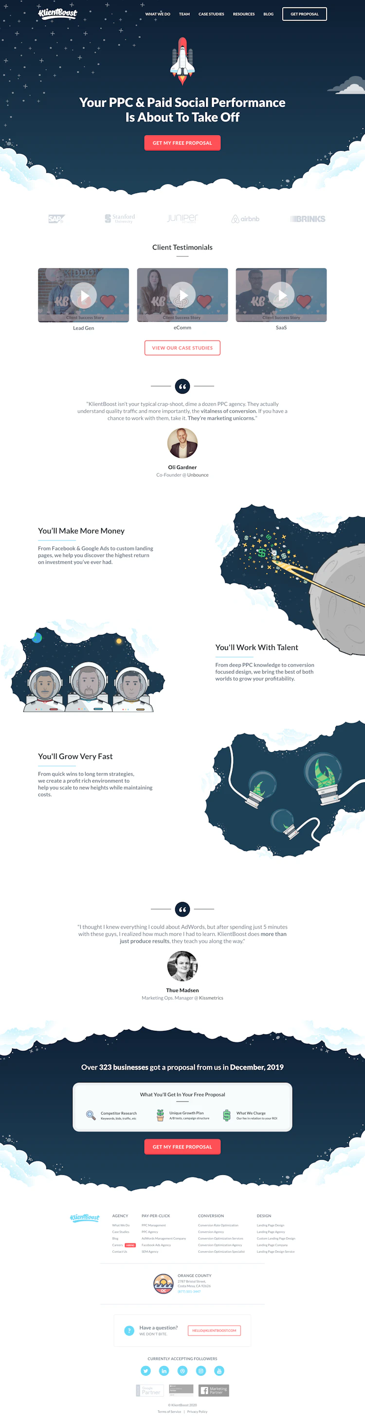 Klientboost Landing Page screenshot