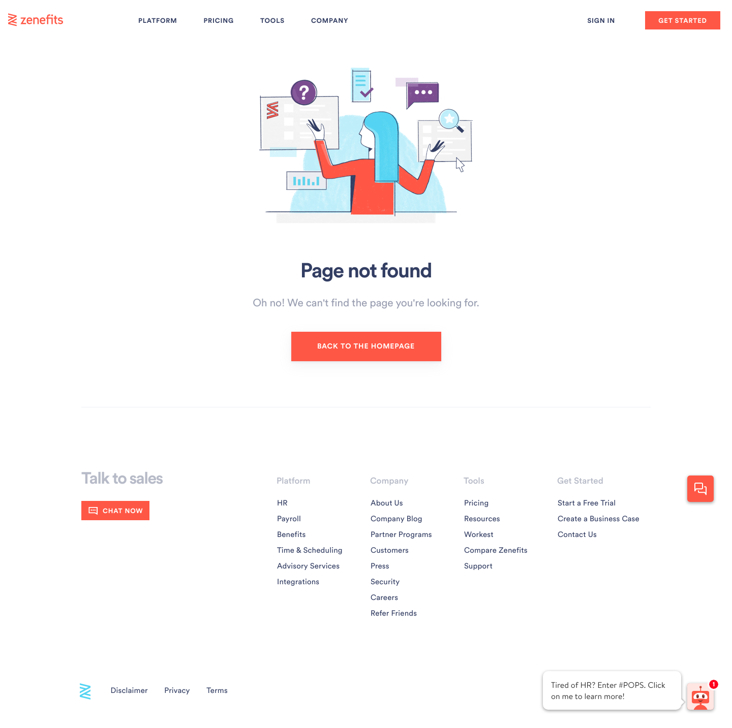 Zenefits Notfound screenshot