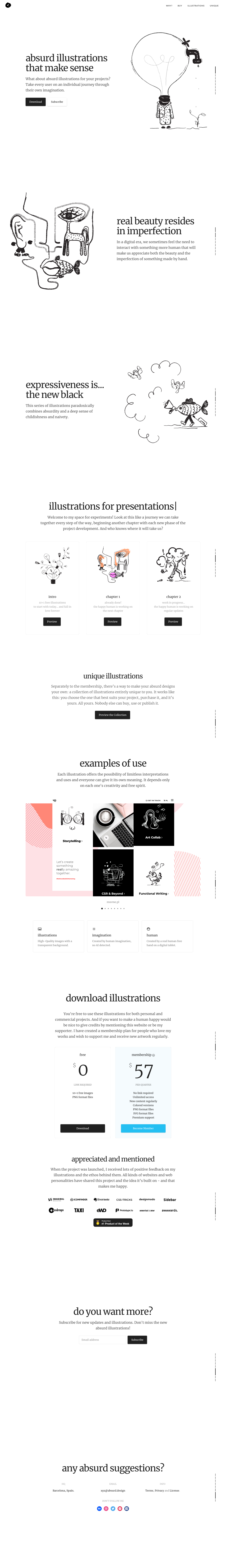 Absurd Landing Page screenshot
