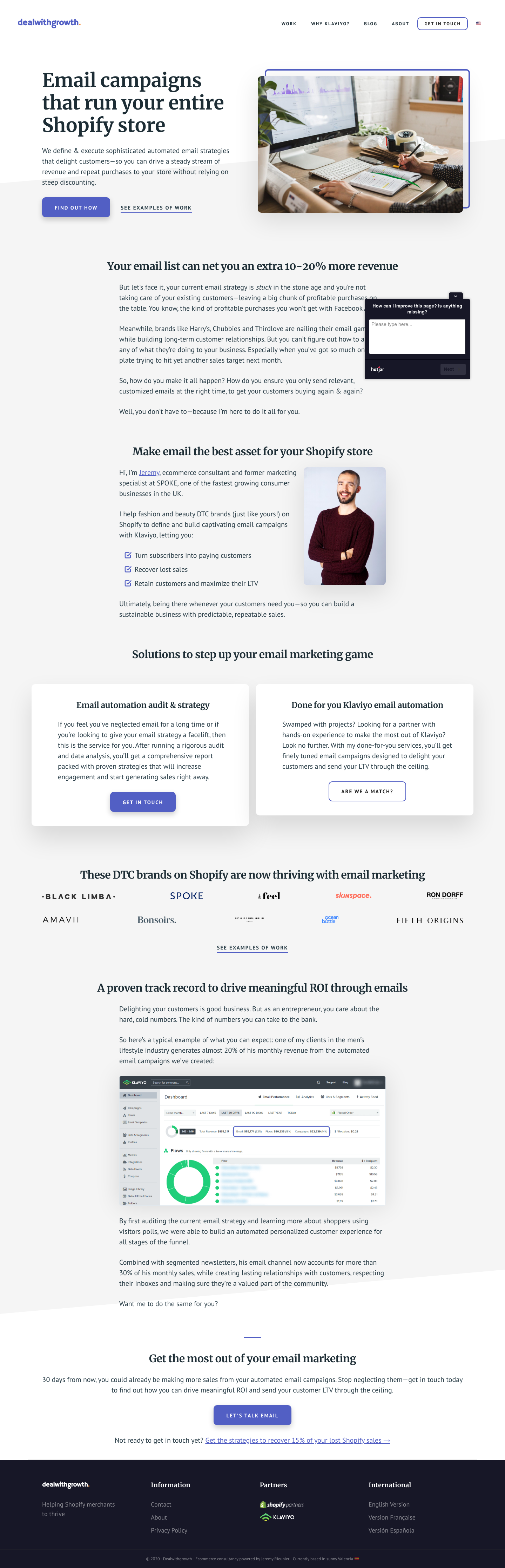 Dealwithgrowth Landing Page screenshot