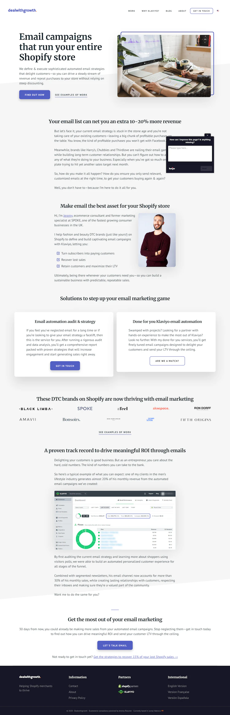 Dealwithgrowth Landing Page screenshot