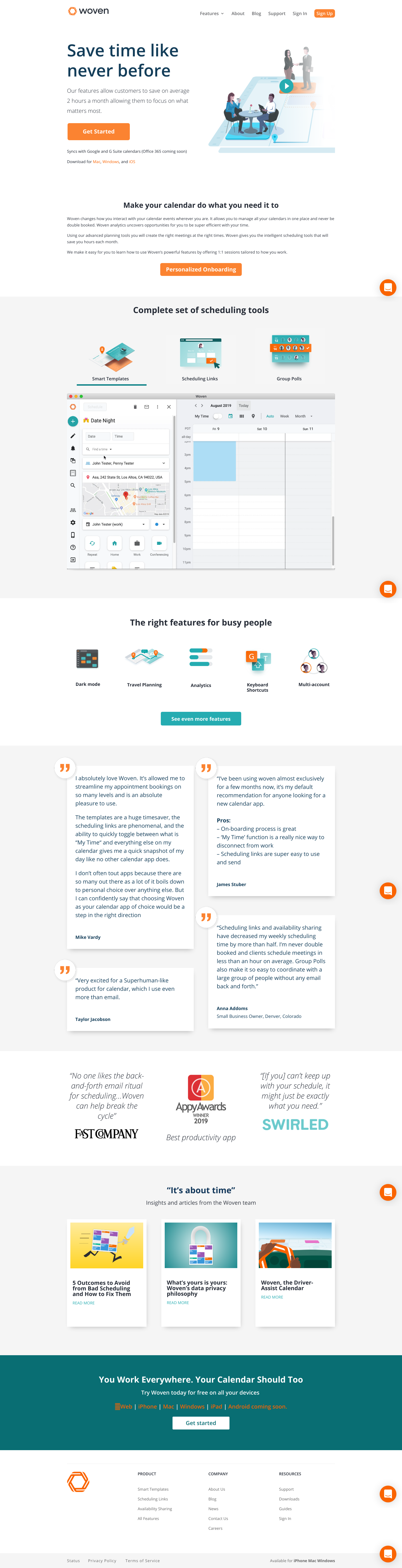 Woven Landing Page screenshot