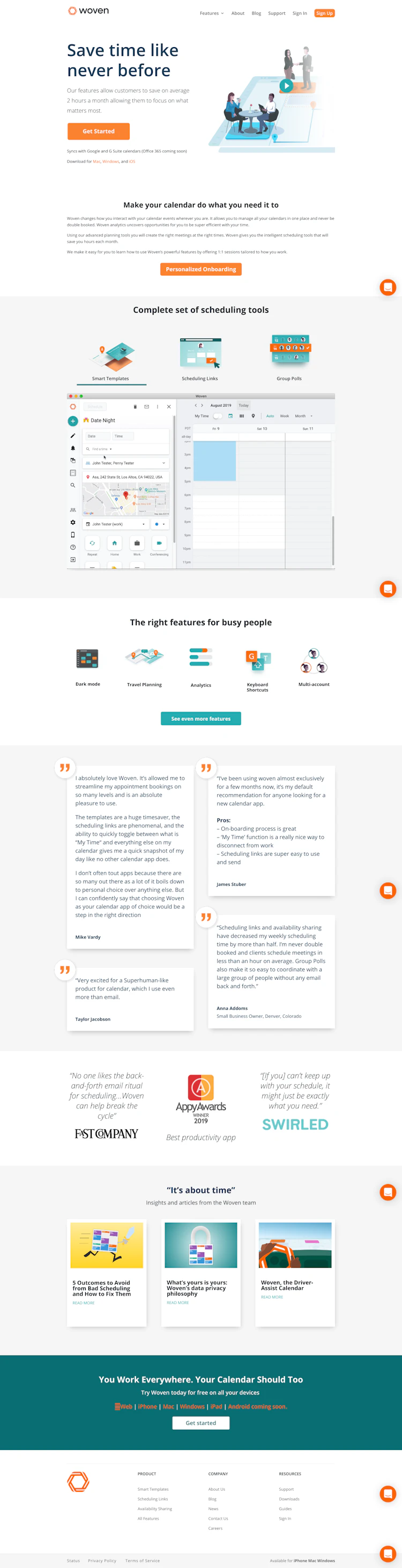 Woven Landing Page screenshot