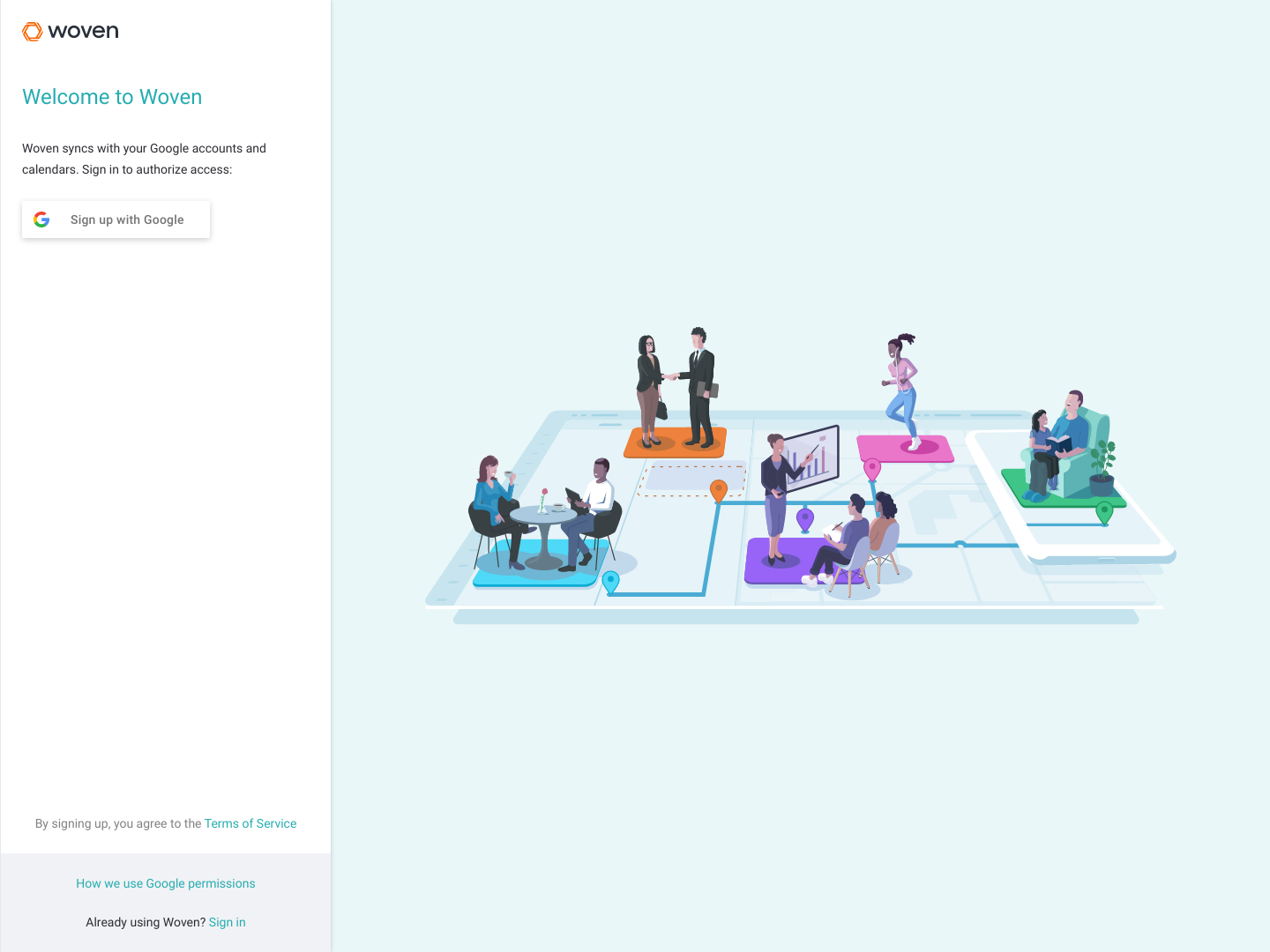 Woven Signup screenshot