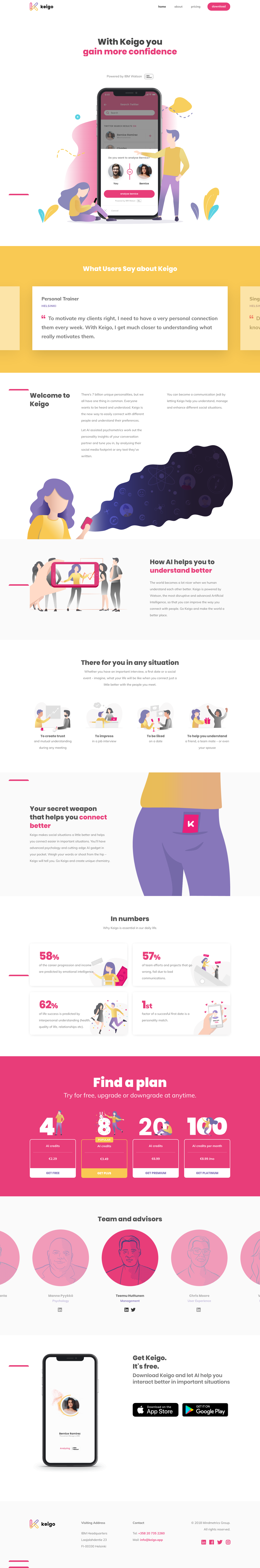 Keigo Landing Page screenshot