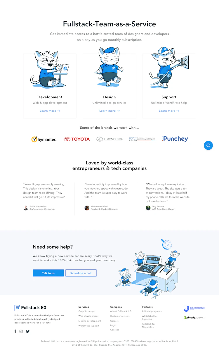 Fullstackhq Landing Page screenshot