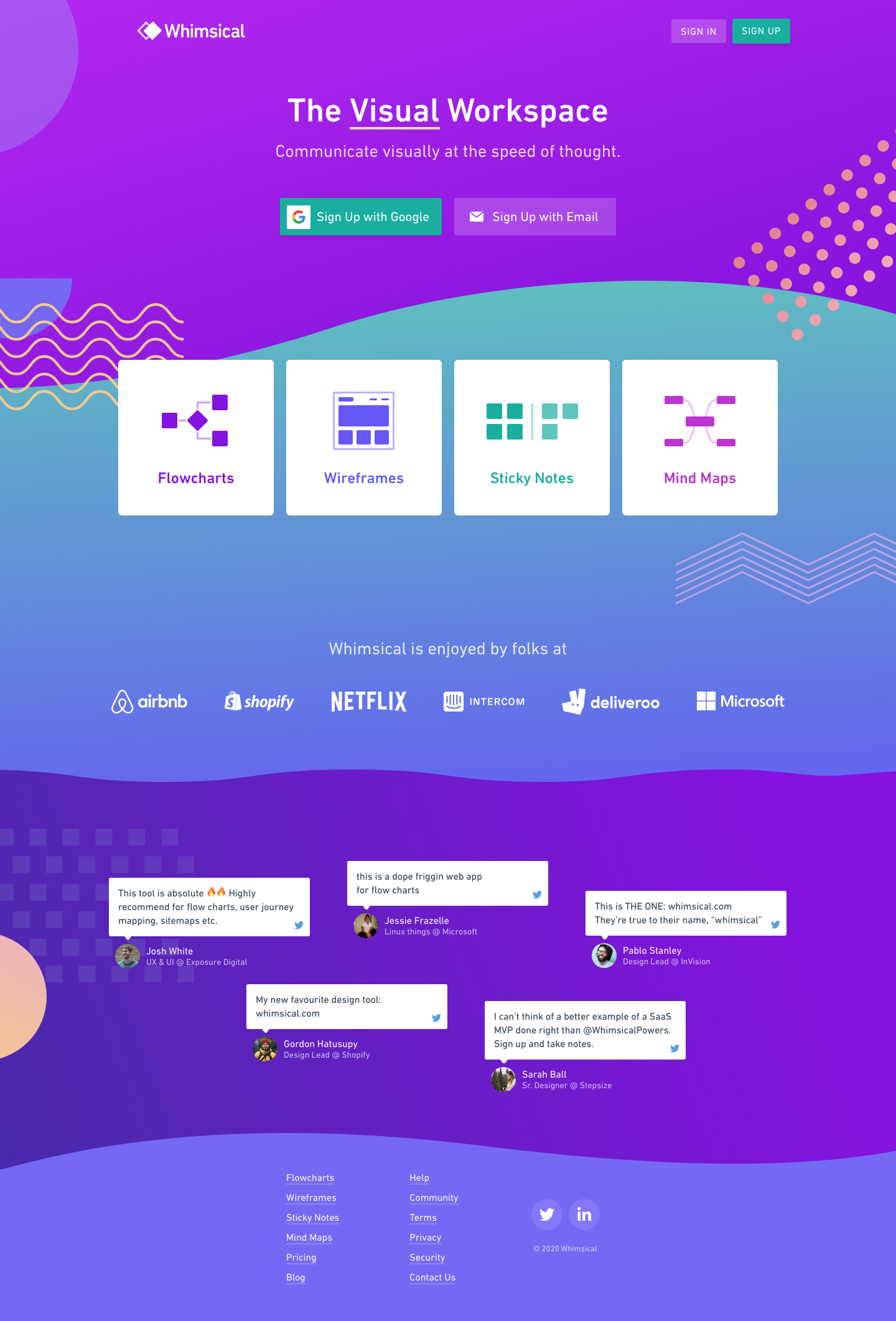 Whimsical Landing Page screenshot