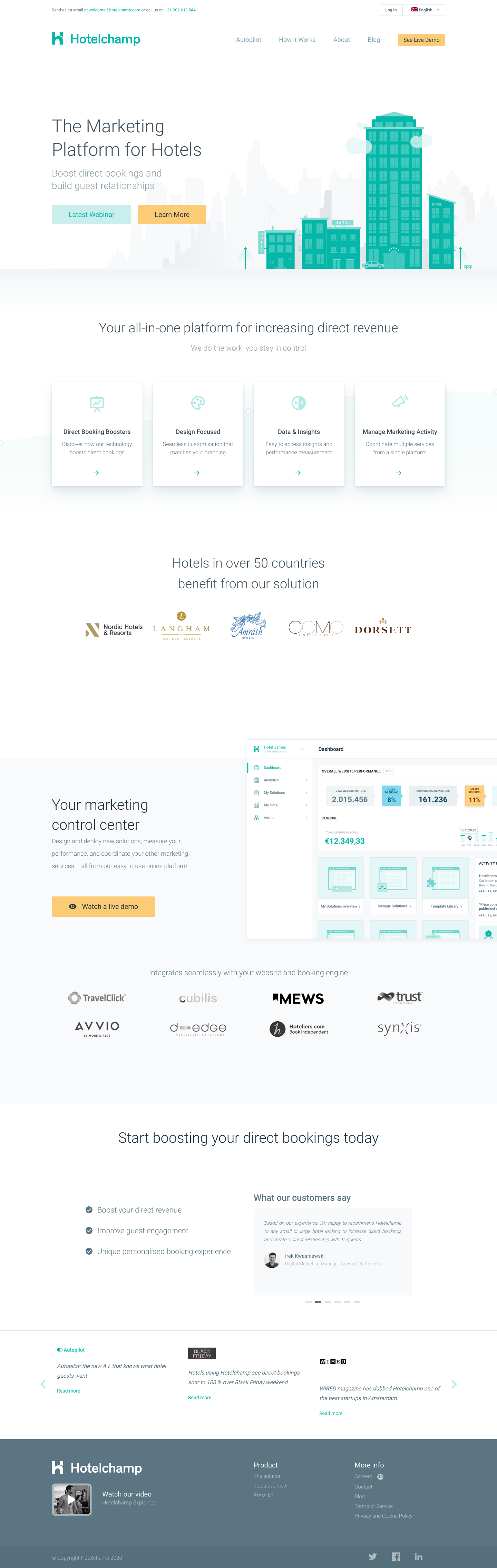 Hotelchamp Landing Page screenshot