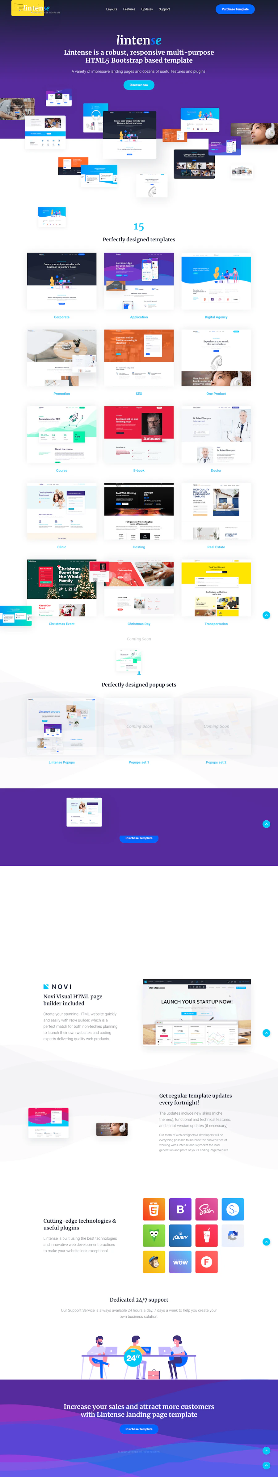 Lintense template screenshot