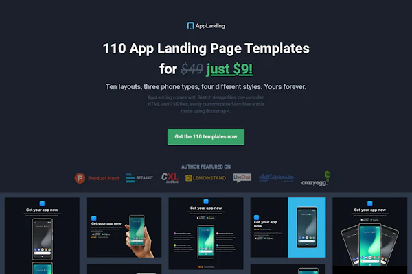 AppLanding template screenshot